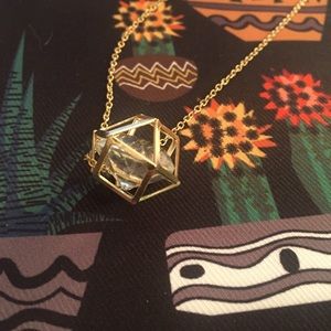 Geometric Gold & Crystal Necklace